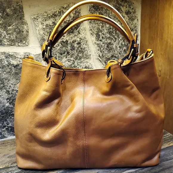 Pratesi Firenze,Elegant Brown Leather Shoulder Bag - Picture 5 of 17